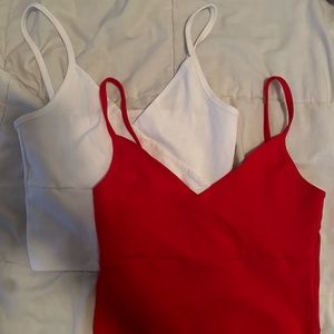 White and red tank tops small